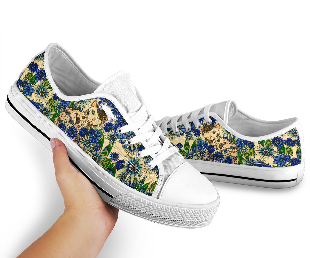 Cat Flower Cat Low Top Shoes 0622