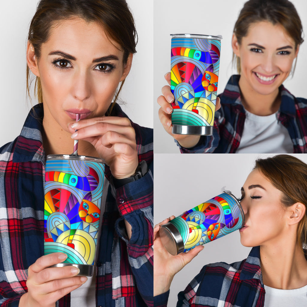 Cat Glass Art Cat Tumbler 0622