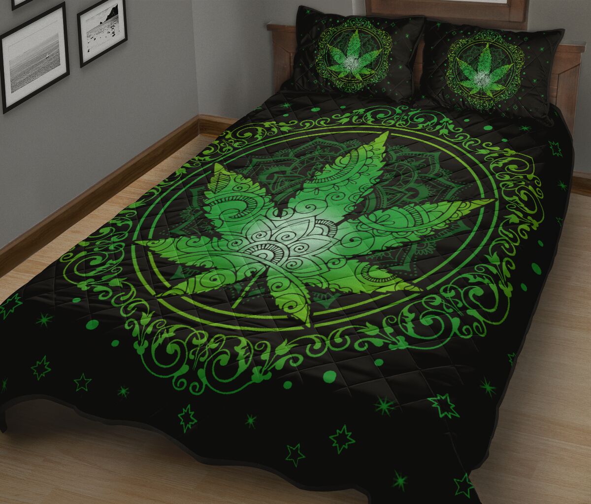Green Leaf - Weed Quilt Set 0822