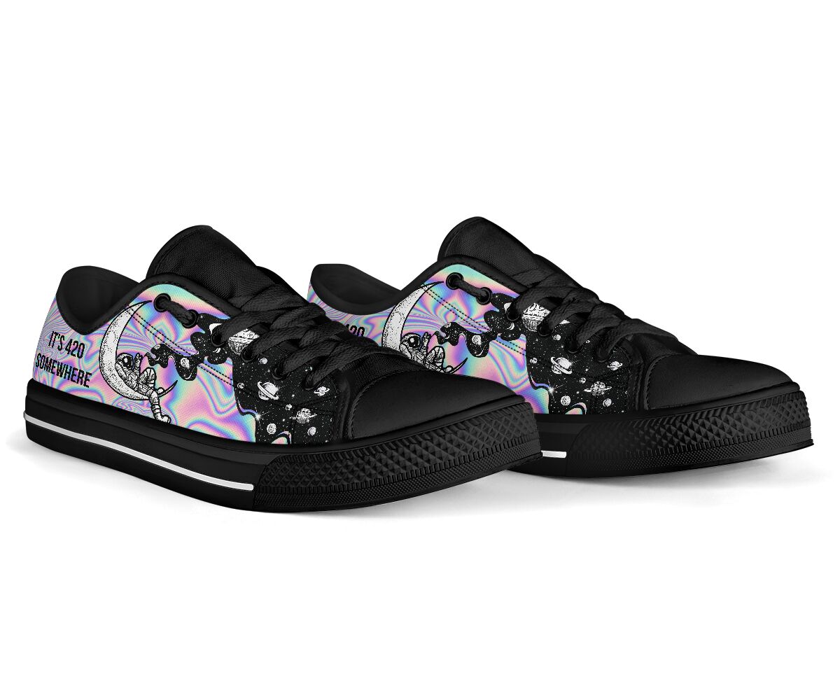It'S 420 Somewhere Smoking Astronaut - Weed Low Top Shoes 0822