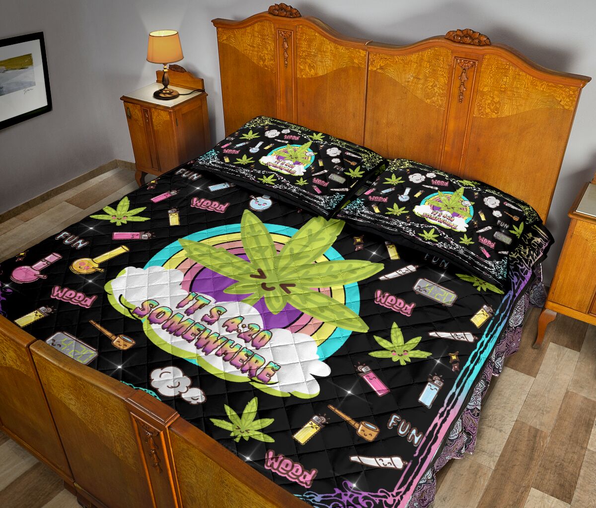 It'S 420 Somewhere - Weed Quilt Set 0822