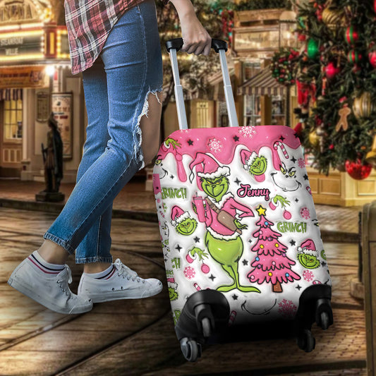 Merry Grinchmas - Personalized Stole Christmas Luggage Cover