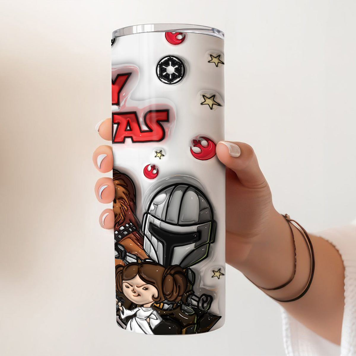 Merry Sithmas - Personalized The Force Skinny Tumbler