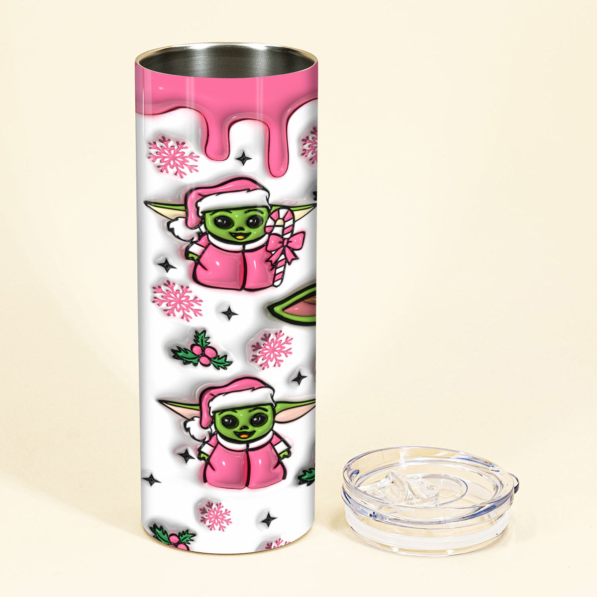 Too Cute I Am The Child Pink - Personalized The Force Skinny Tumbler