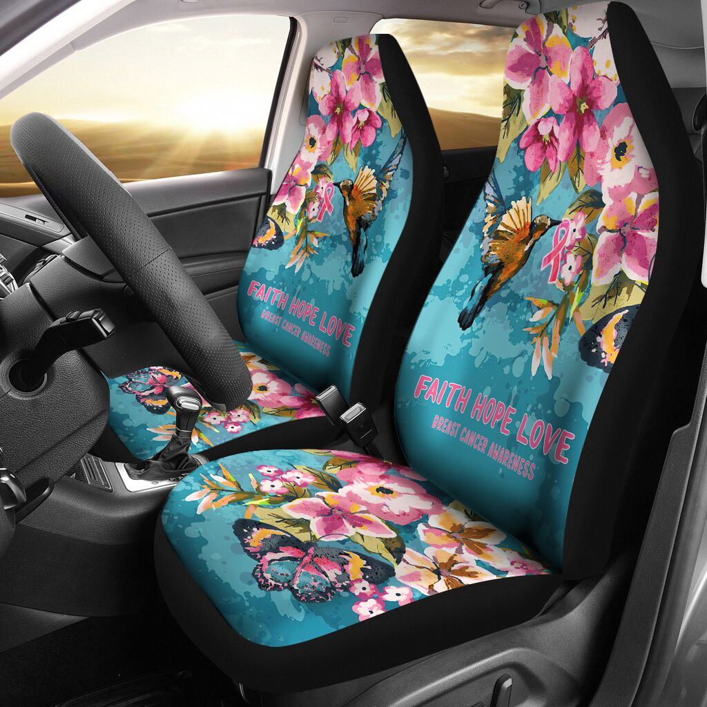 Faith Hope Love Breast Cancer Awareness Seat Covers 0622