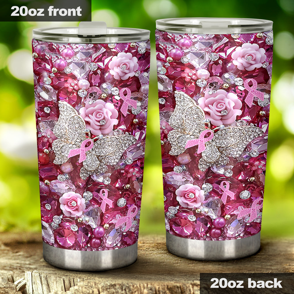 Pink Warrior - Breast Cancer Awareness Tumbler 0622