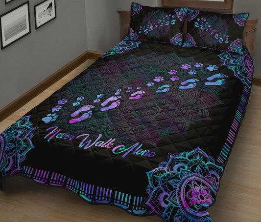 Never Walk Alone Dog Quilt Set 0622