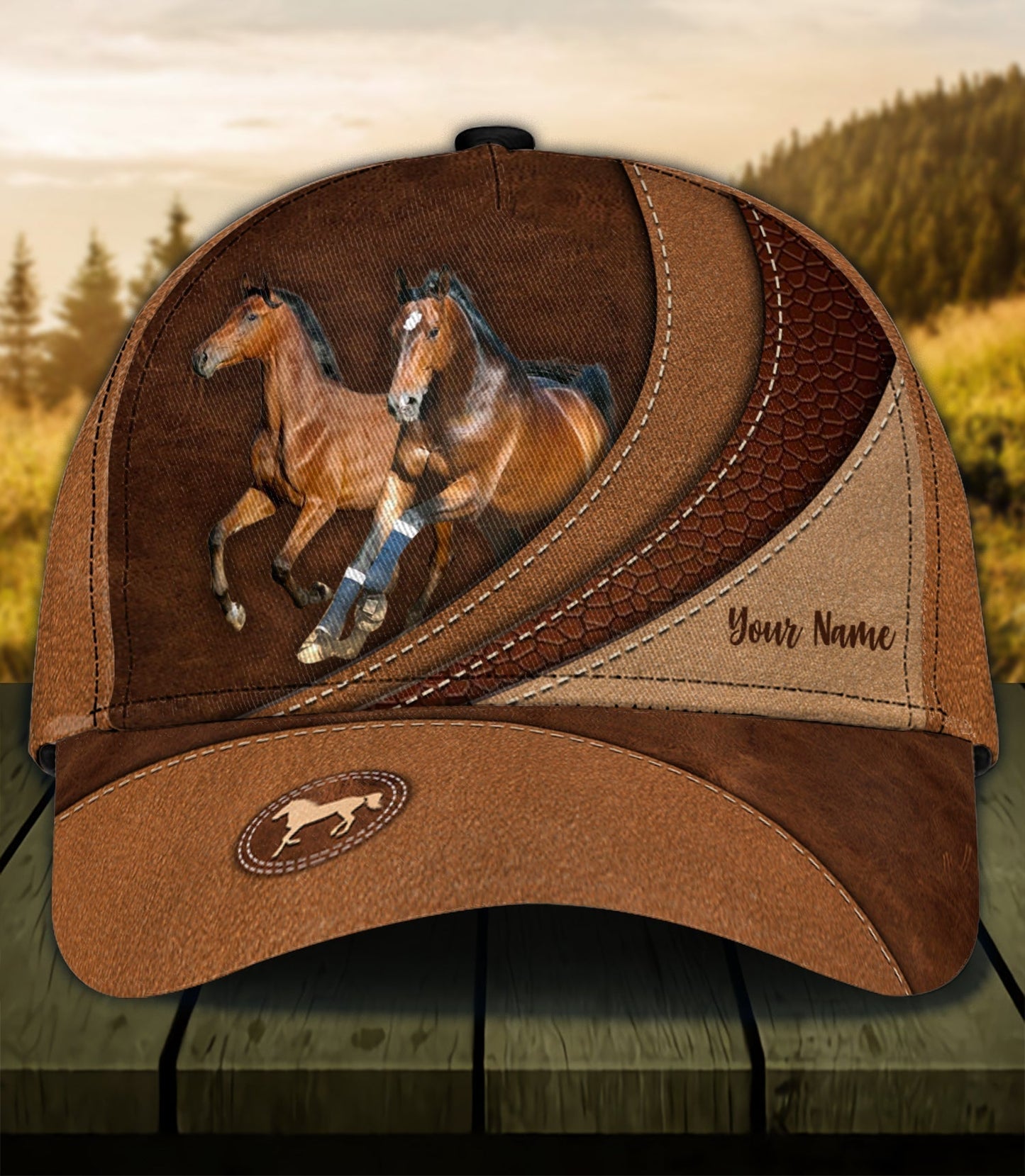 Horses Running Personalized Horse Classic Cap 0523