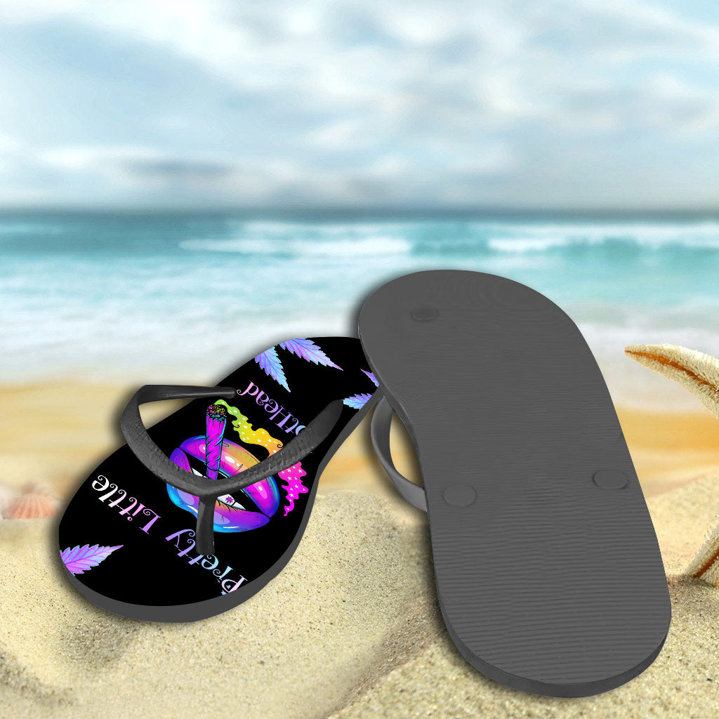 Pothead Hologram - Weed Flip Flops