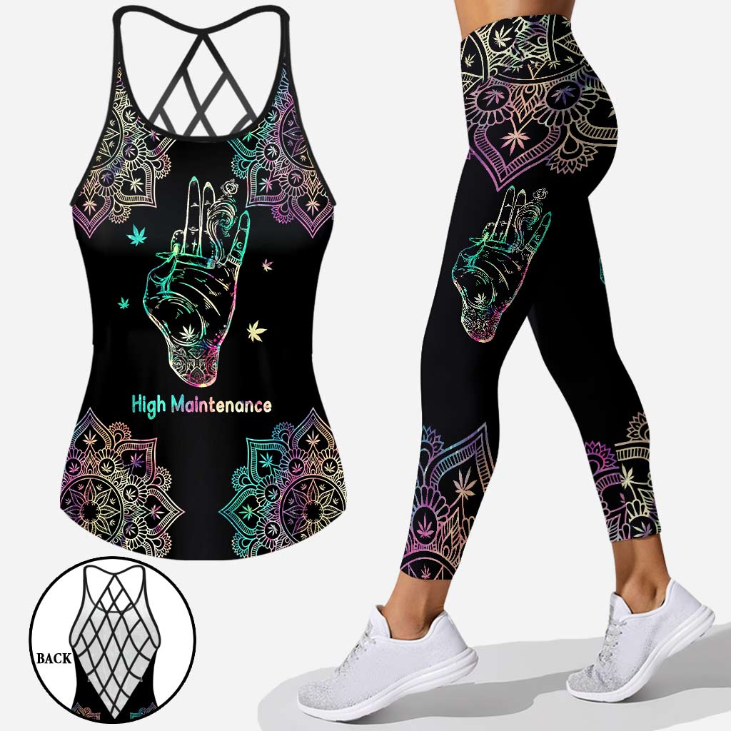 High Maintenance - Weed Cross Tank Top and Leggings
