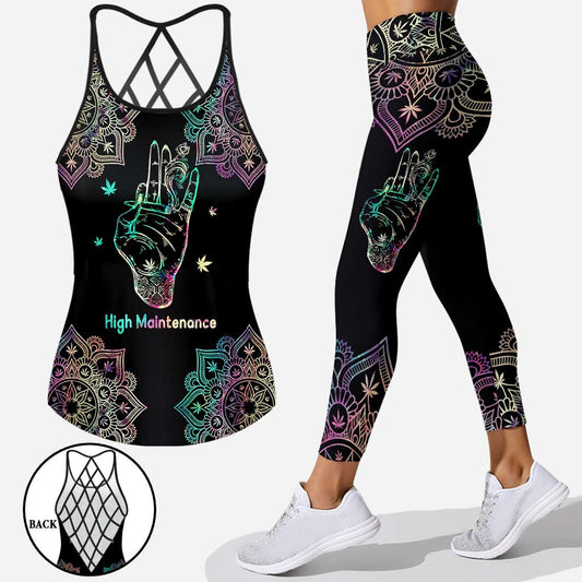 High Maintenance - Weed Cross Tank Top and Leggings