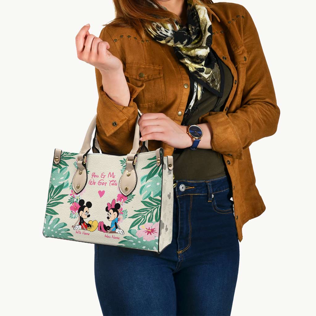 You & Me We Got This - Personalized Mouse Leather Handbag