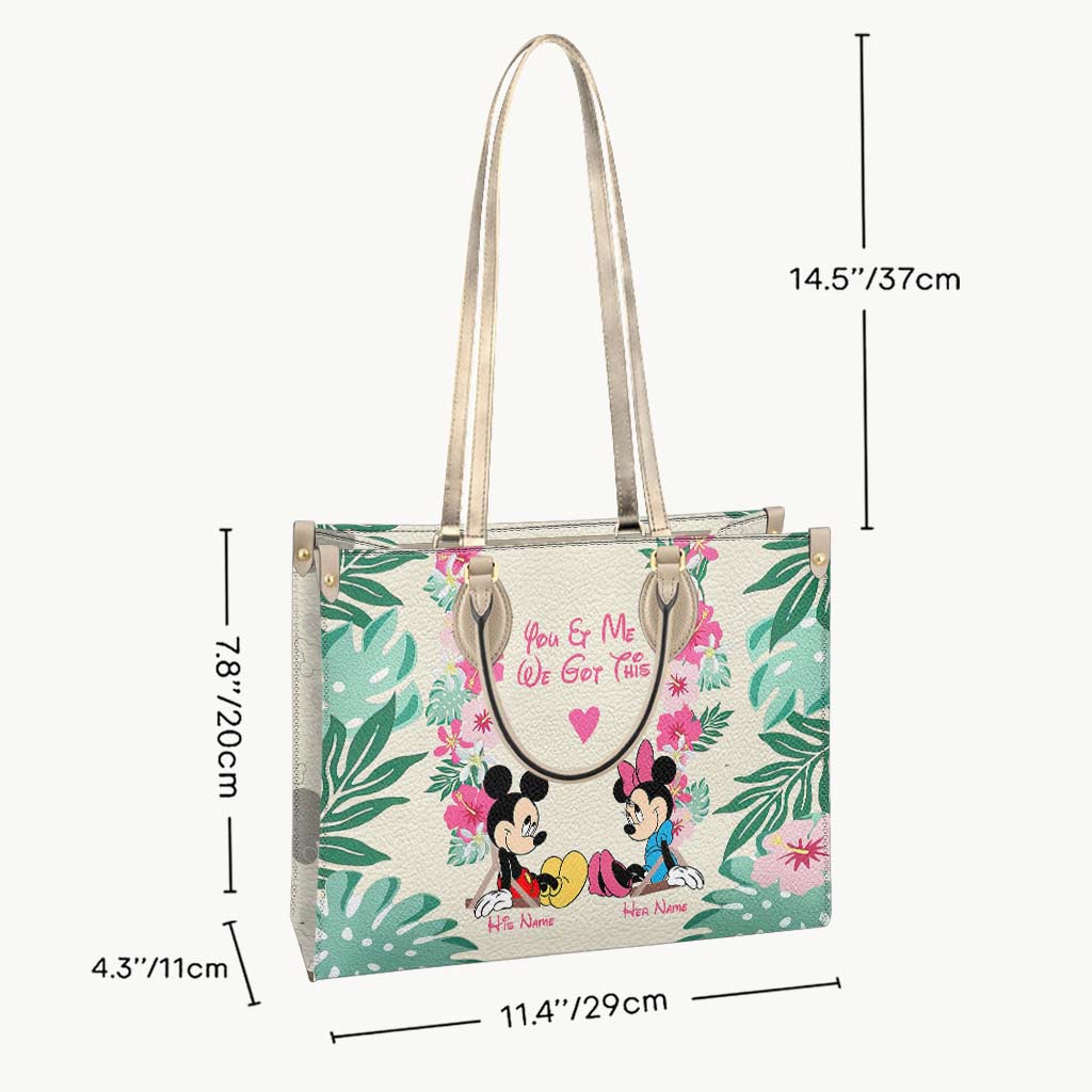 You & Me We Got This - Personalized Mouse Leather Handbag