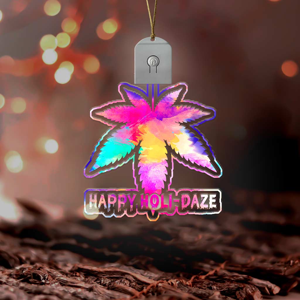 Happy Holi-daze - Christmas Weed Shaped Led Acrylic Ornament