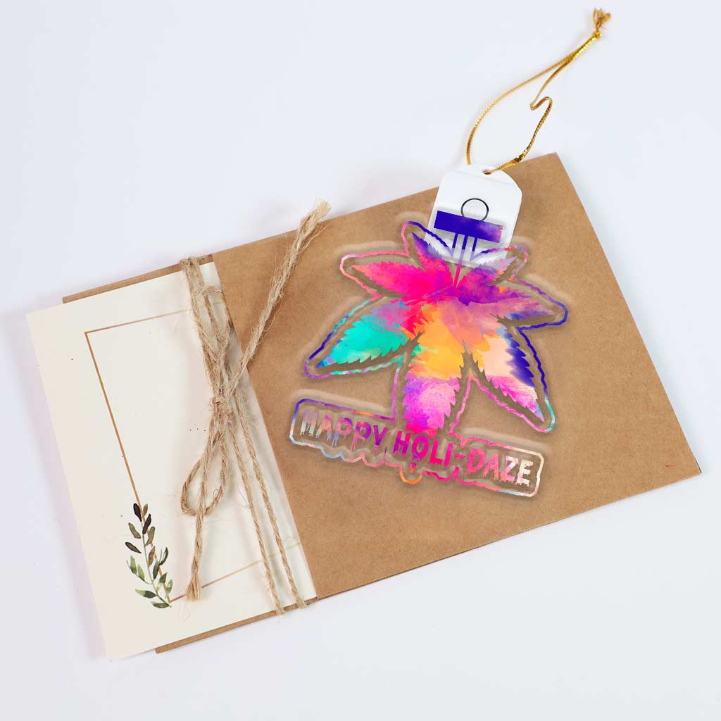 Happy Holi-daze - Christmas Weed Shaped Led Acrylic Ornament