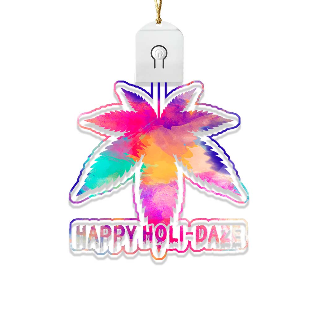 Happy Holi-daze - Christmas Weed Shaped Led Acrylic Ornament