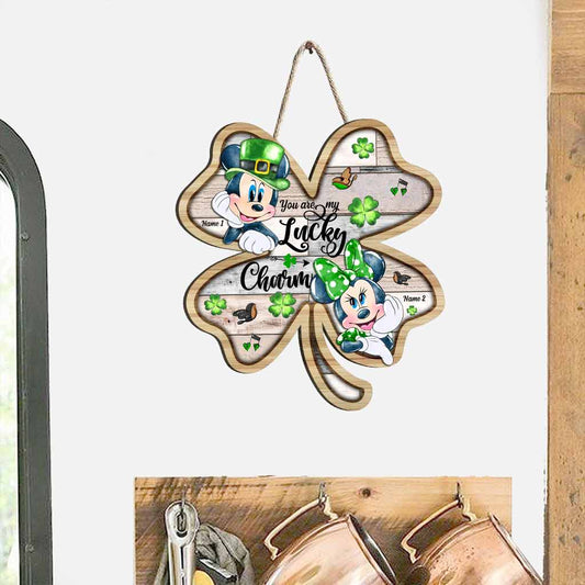 You Are My Lucky Charm - Personalized Patrick's Day Mouse Wood Sign With 3D Pattern Print