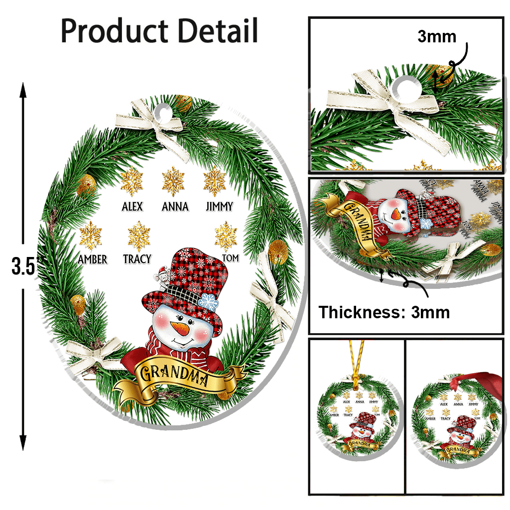 Love Being A Grandma - Personalized Christmas Grandma Transparent Ornament