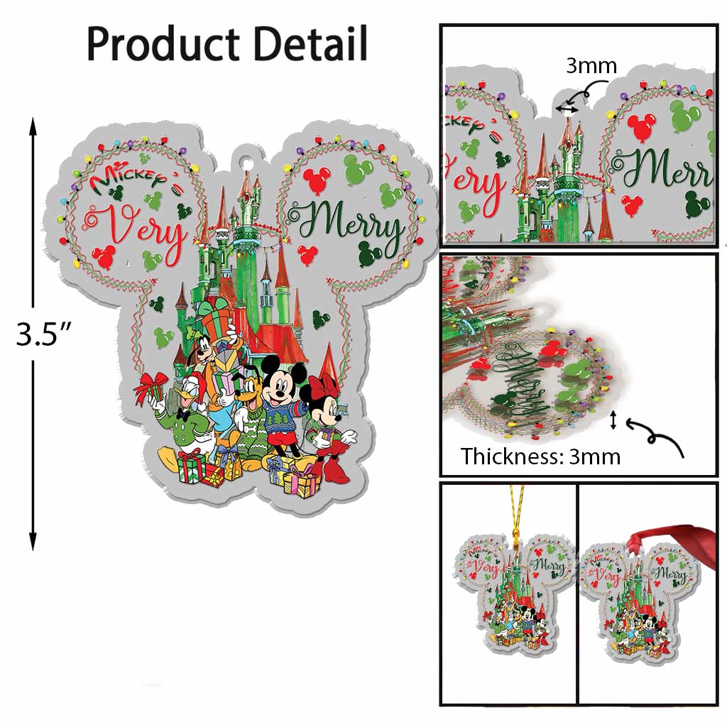 Merry Christmas - Christmas Mouse Transparent Ornament