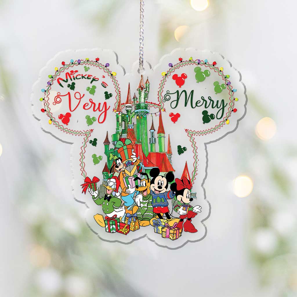 Merry Christmas - Christmas Mouse Transparent Ornament