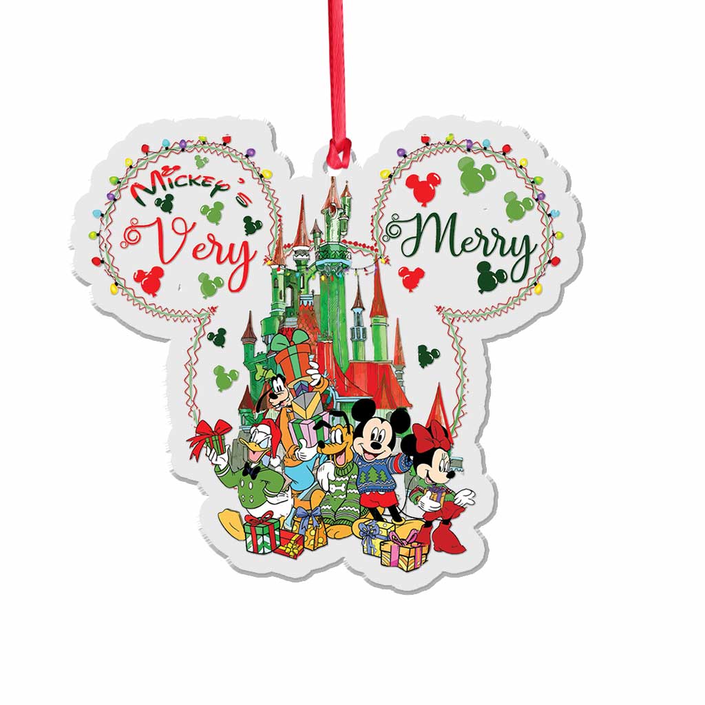 Merry Christmas - Christmas Mouse Transparent Ornament
