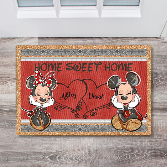 Home Sweet Home - Personalized Couple Mouse Doormat