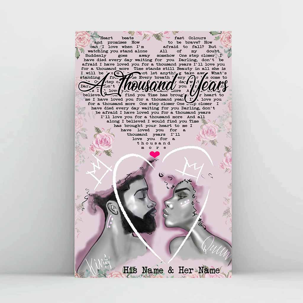 I Love You For A Thousand Year - Personalized Couple African American Poster