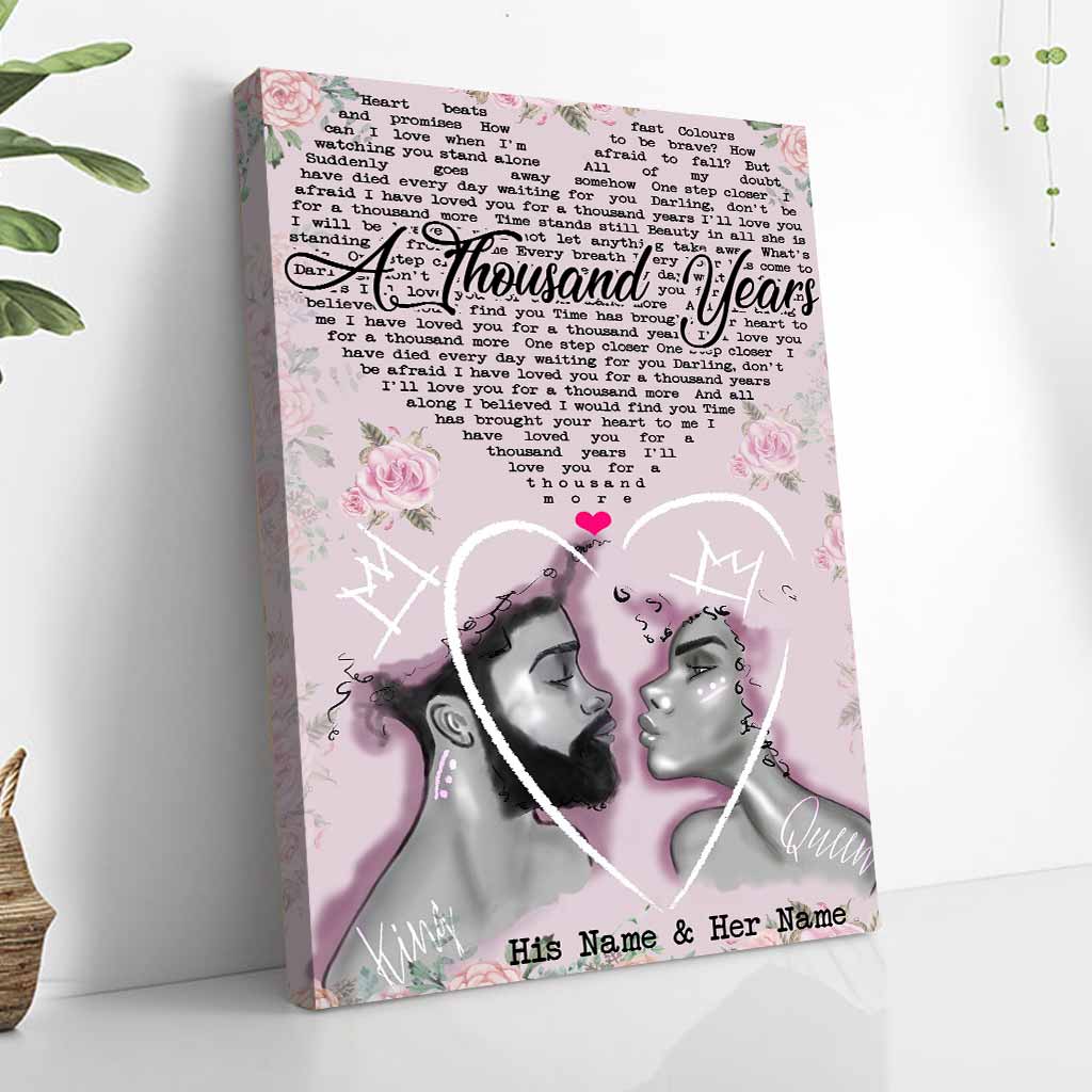 I Love You For A Thousand Year - Personalized Couple African American Poster