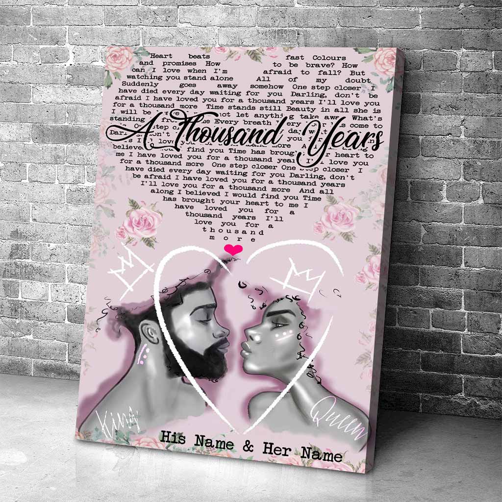 I Love You For A Thousand Year - Personalized Couple African American Poster