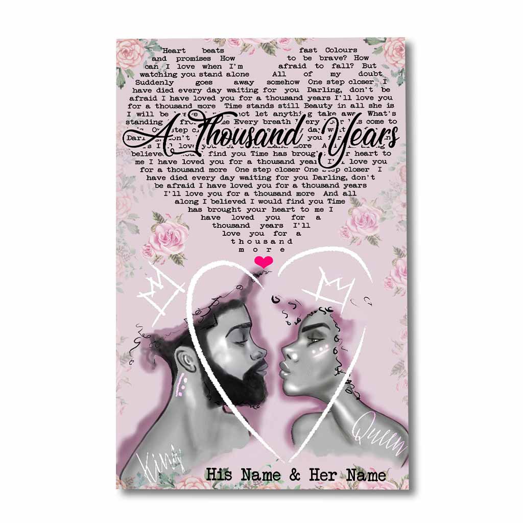 I Love You For A Thousand Year - Personalized Couple African American Poster