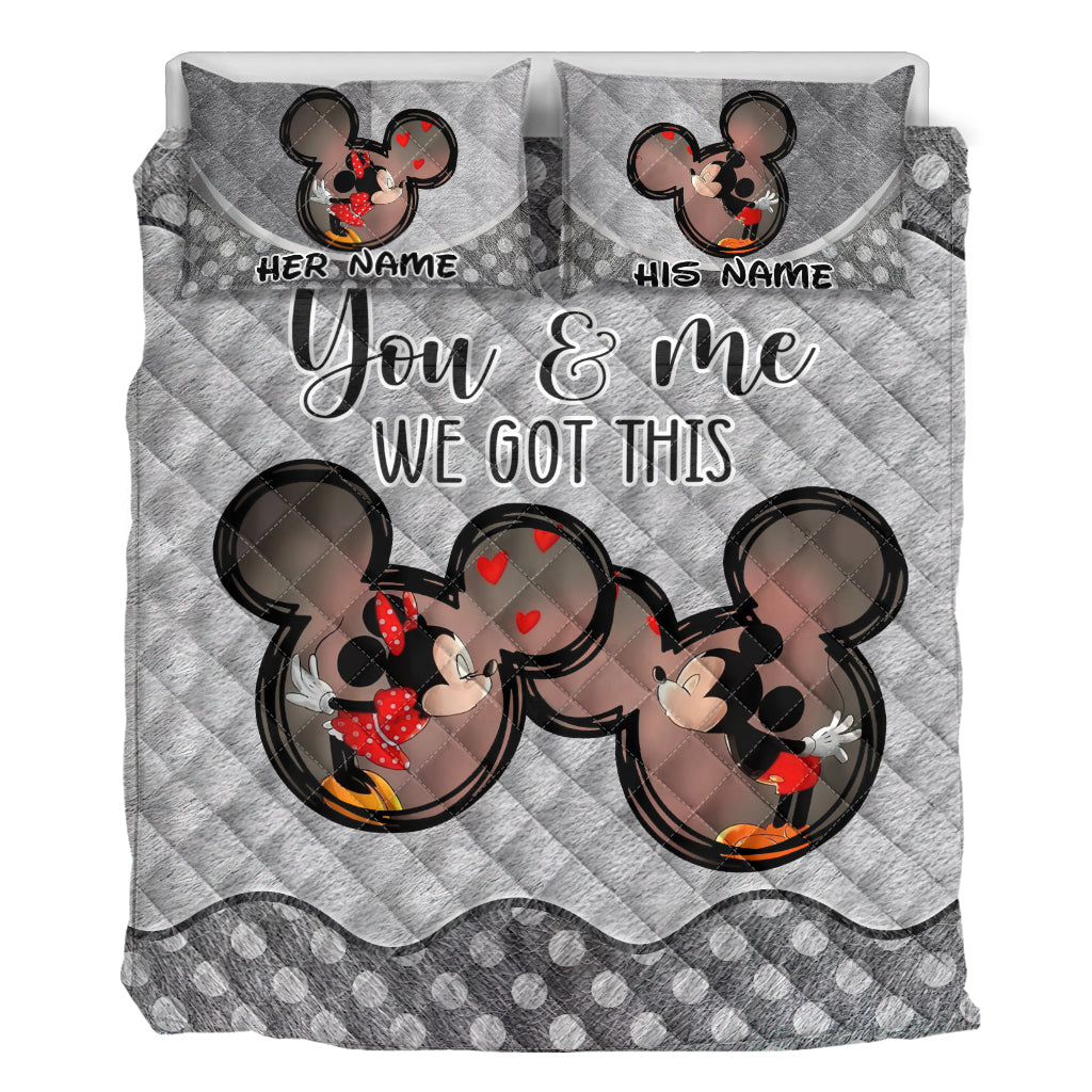 You & Me We Got This - Personalized Mouse Quilt Set