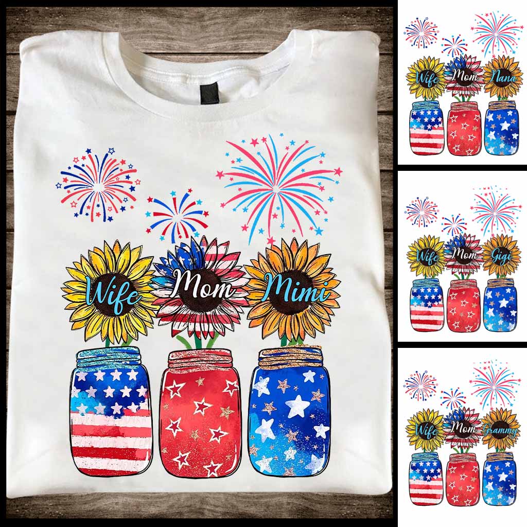 Wife Mom Grandma - Personalized Independence Day T-shirt and Hoodie