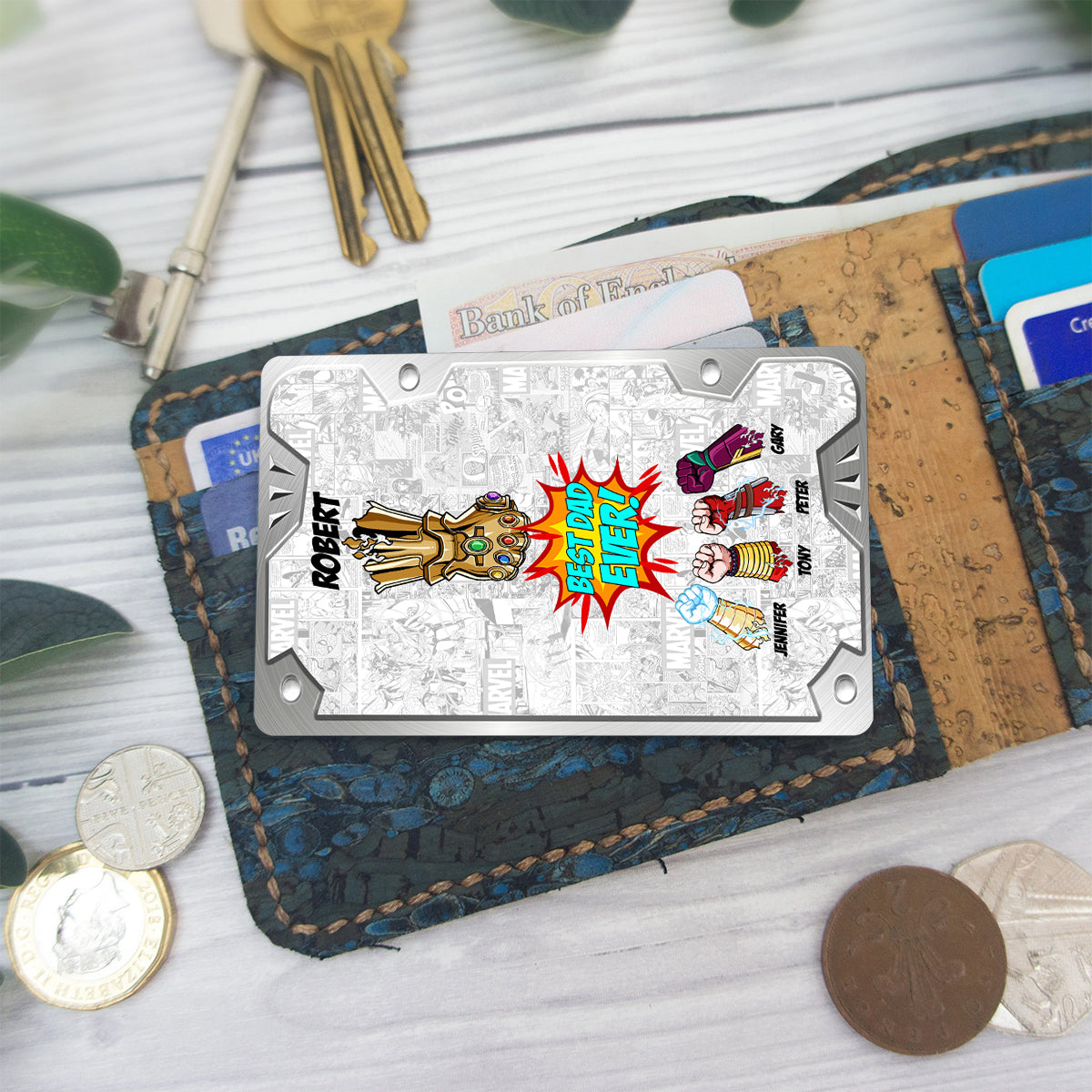 Best Dad Ever - Personalized Father Wallet Insert Card