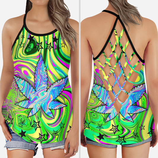 Pretty Little Pothead - Weed Cross Tank Top