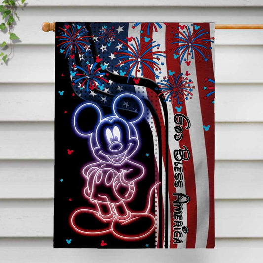 One Nation Under God - Personalized Independence Day Mouse House Flag