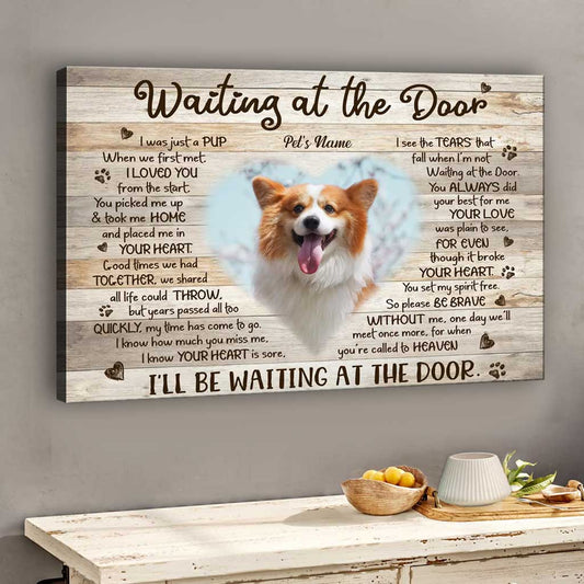 Waiting At The Door - Personalized Dog Canvas And Poster