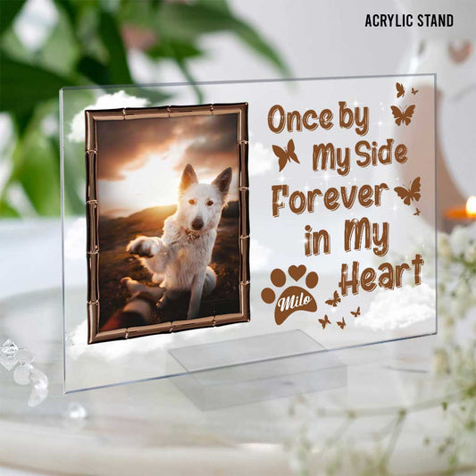 Once By My Side Forever In My Heart - Personalized Dog Transparent Acrylic Plaque