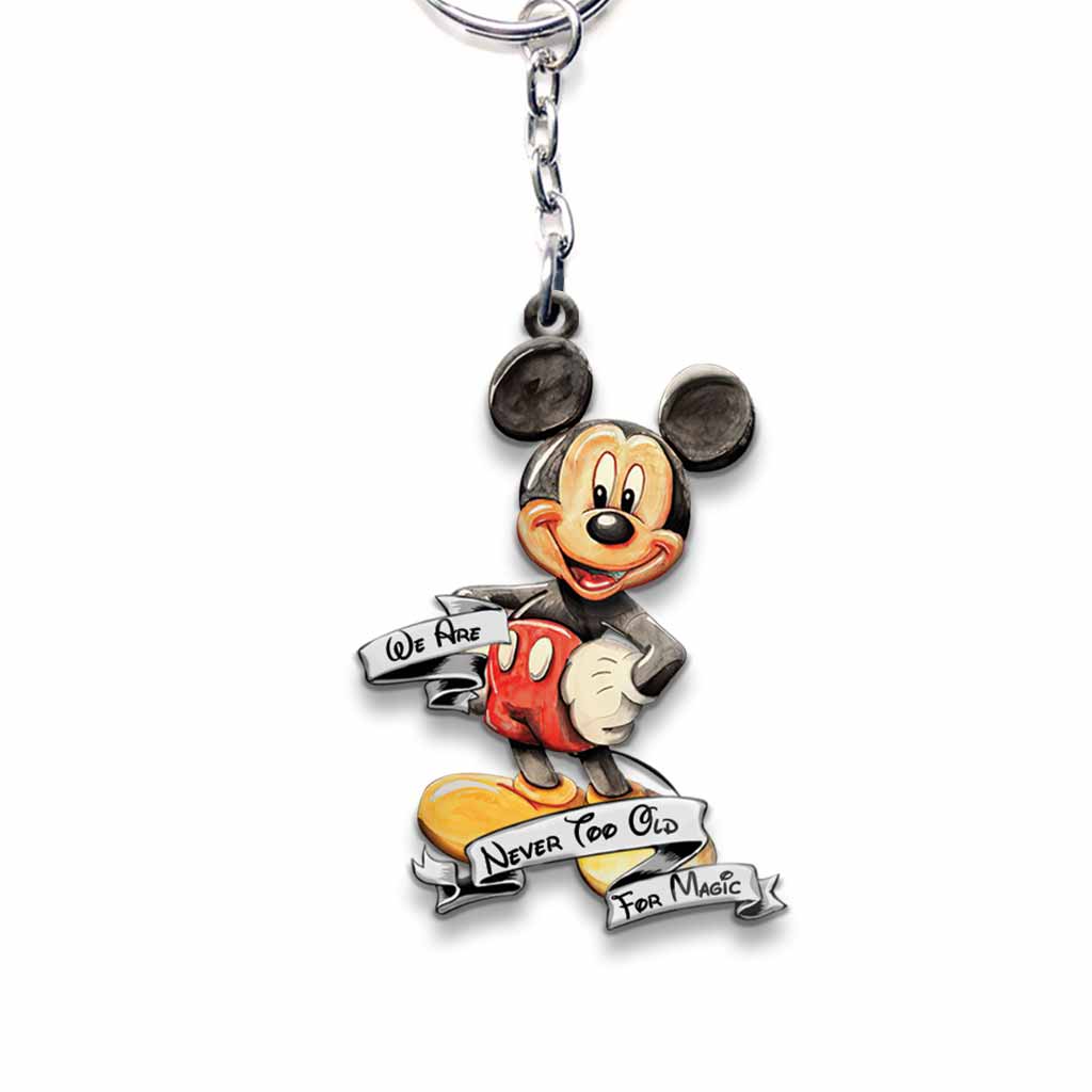 Never Too Old Mouse Keychain (Printed On Both Sides)