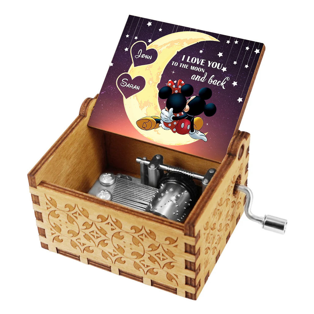 To The Moon And Back - Personalized Mouse Hand Crank Music Box