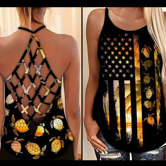America - Turtle Cross Tank Top