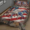 Horse American Flag - Horse Quilt Bed Set