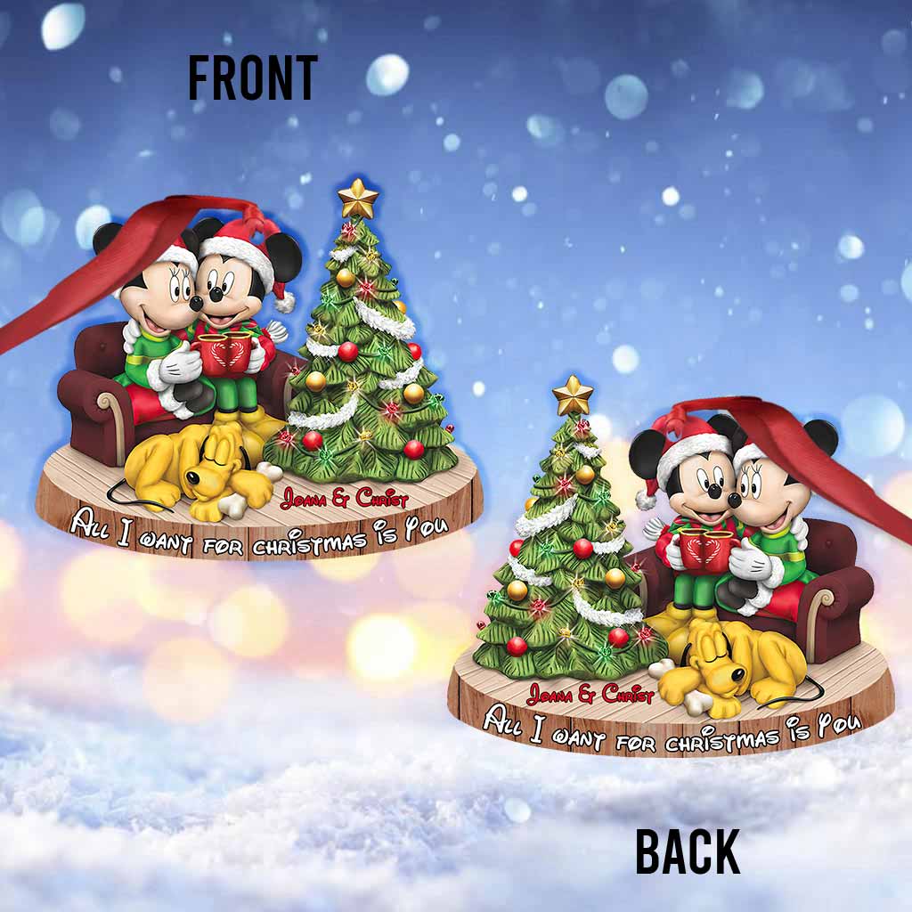 Magical Love - Personalized Christmas Mouse Ornament (Printed On Both Sides)