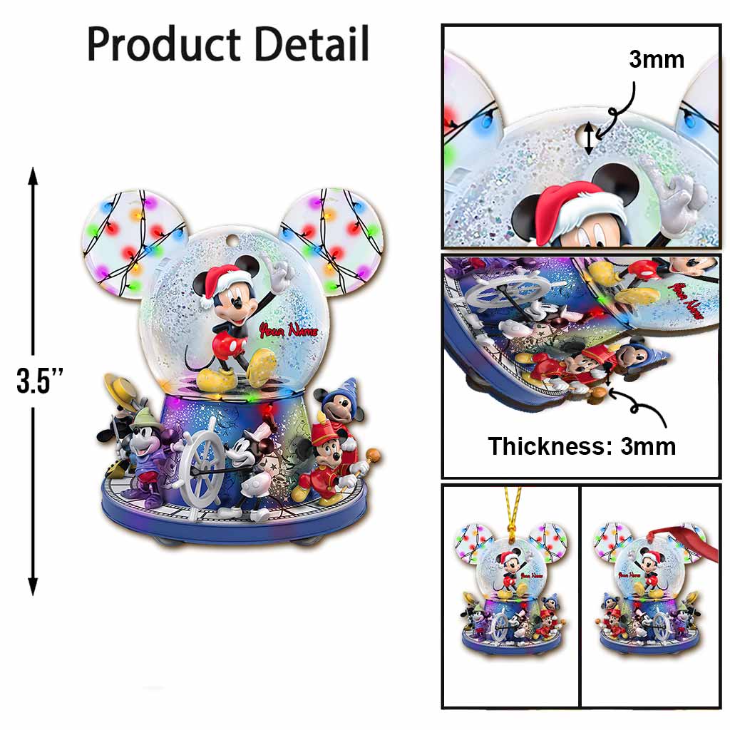 Any Name - Personalized Mouse Ornament (Printed On Both Sides)