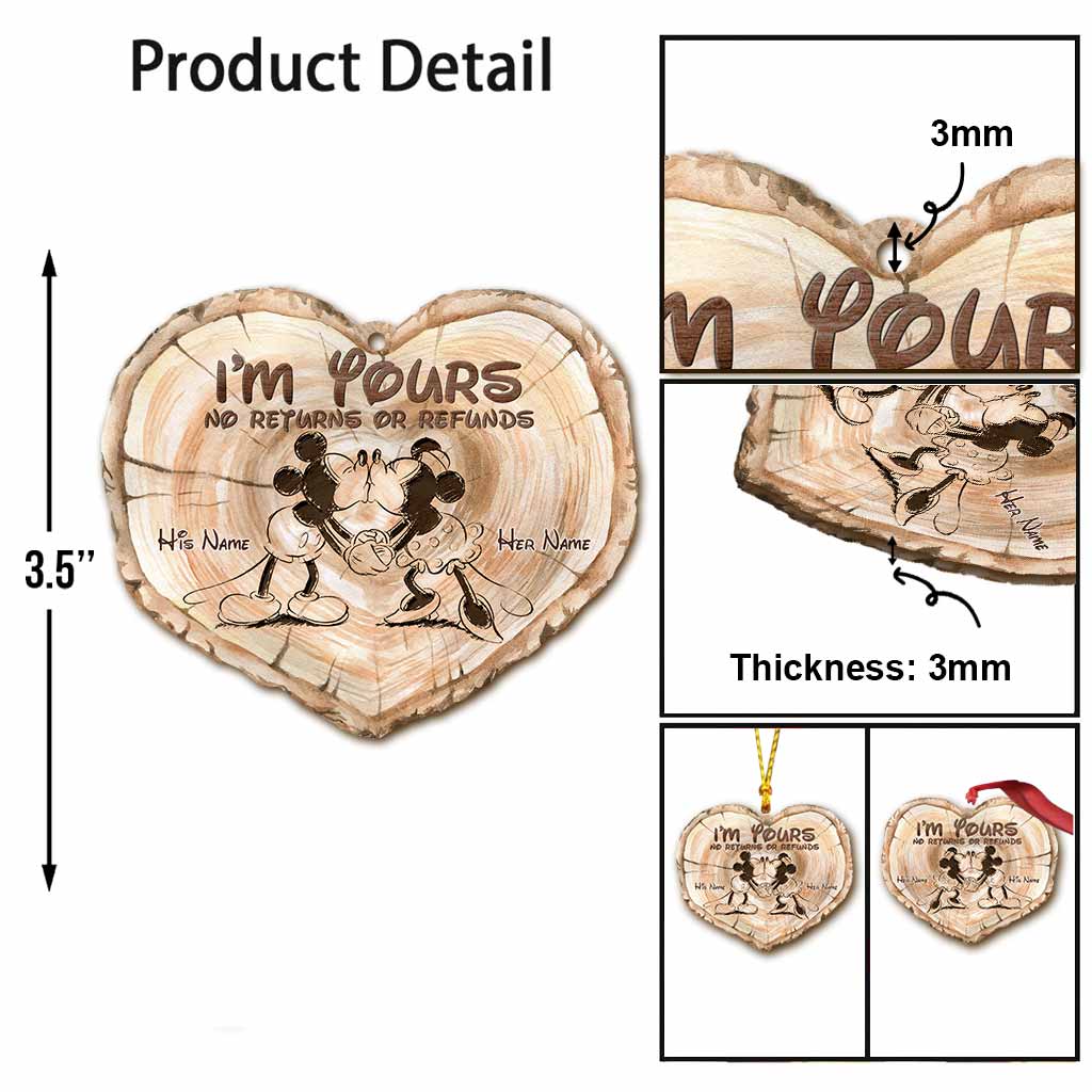 I'm Yours No Returns Or Refunds - Personalized Christmas Mouse Ornament (Printed On Both Sides)