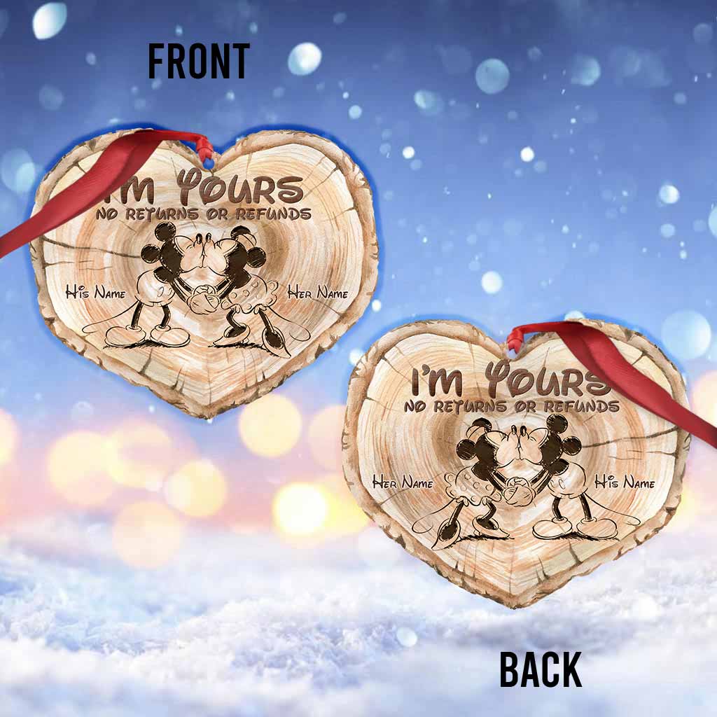 I'm Yours No Returns Or Refunds - Personalized Christmas Mouse Ornament (Printed On Both Sides)