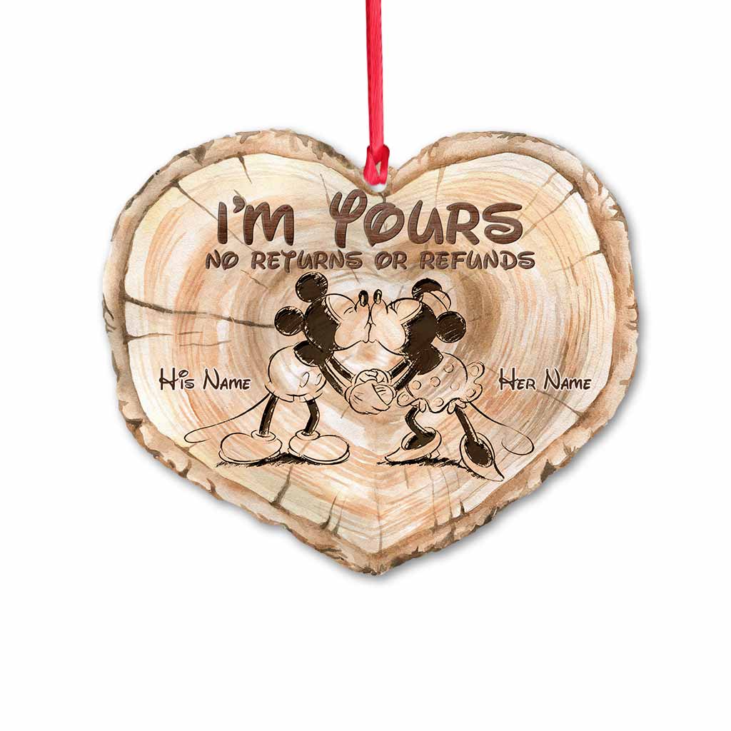 I'm Yours No Returns Or Refunds - Personalized Christmas Mouse Ornament (Printed On Both Sides)