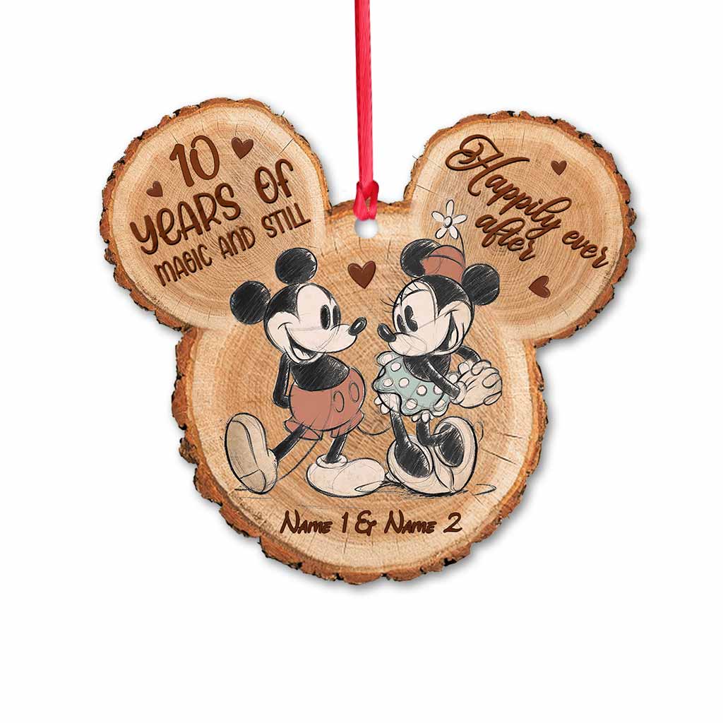 10 Years Of Magic And Still Happily Ever After - Personalized Christmas Mouse Ornament (Printed On Both Sides)