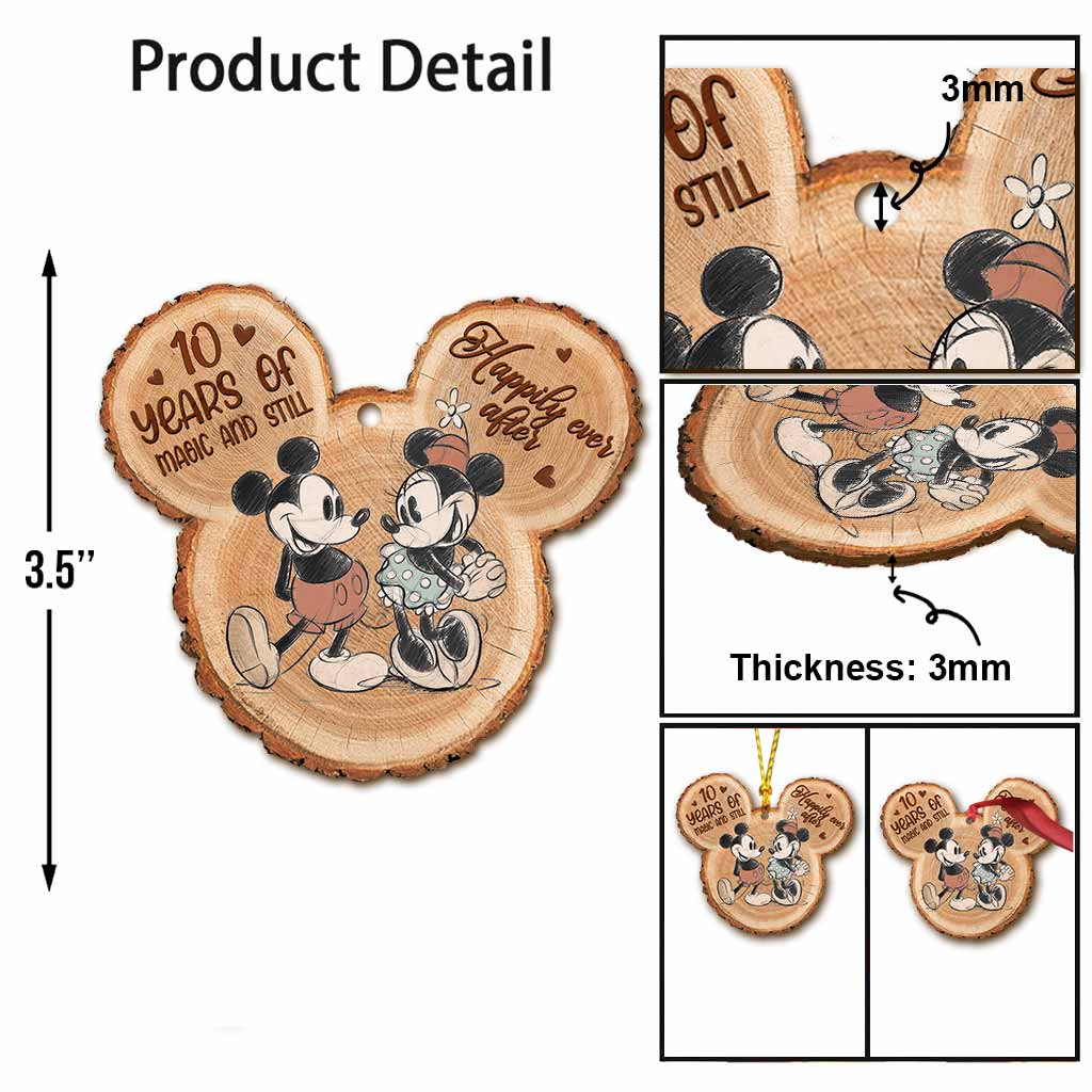 10 Years Of Magic And Still Happily Ever After - Personalized Christmas Mouse Ornament (Printed On Both Sides)