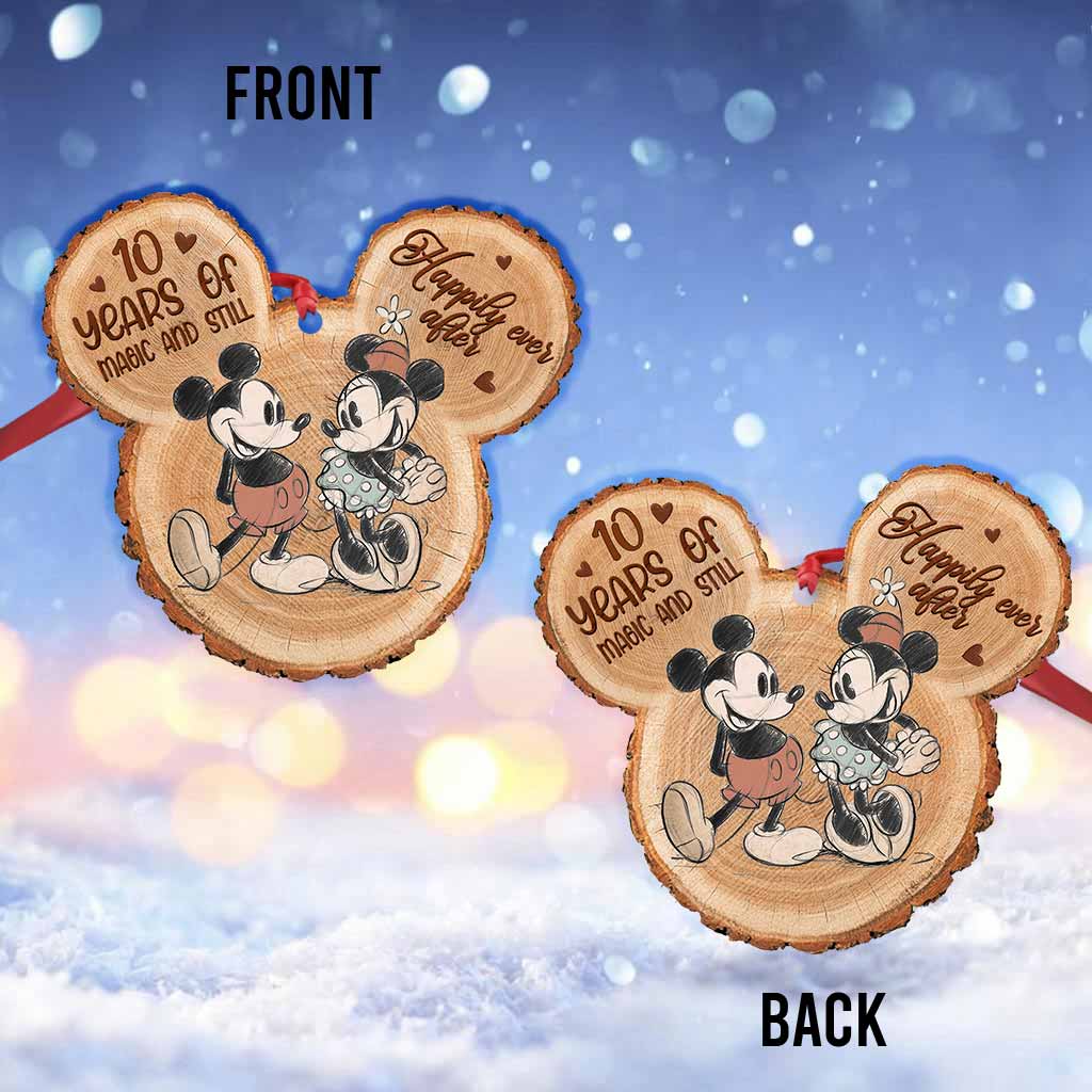 10 Years Of Magic And Still Happily Ever After - Personalized Christmas Mouse Ornament (Printed On Both Sides)