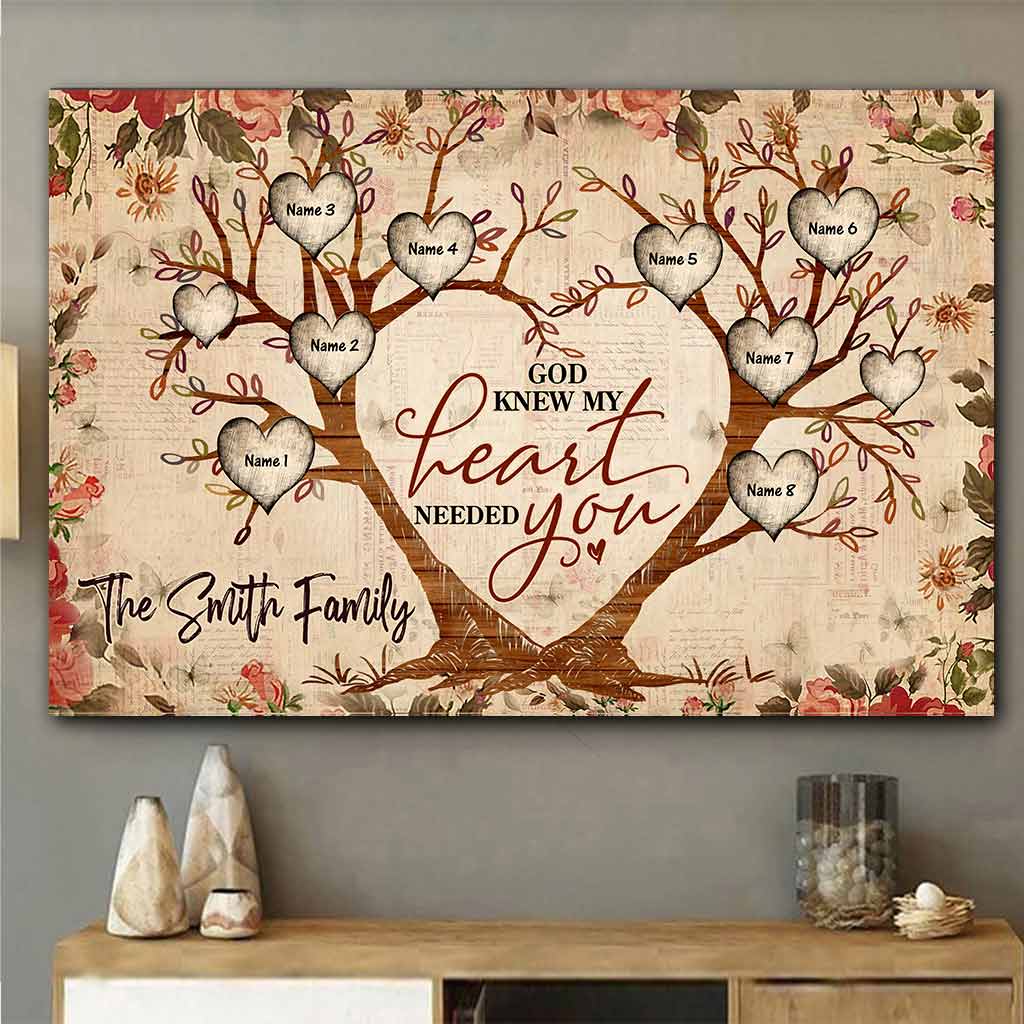 God Knew My Heart Needed You - Personalized Family Poster